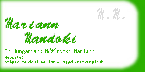 mariann mandoki business card